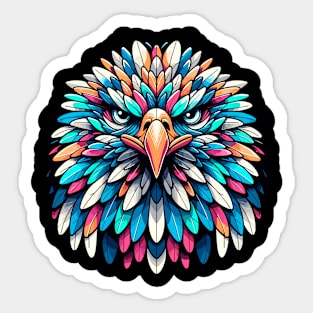 Vibrant Feathered Majesty - Eagle Artwork Sticker